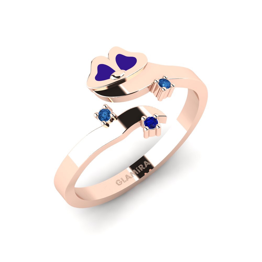 14K Rood Goud Donker Blauwe Zirkoon Ringen Infinitely