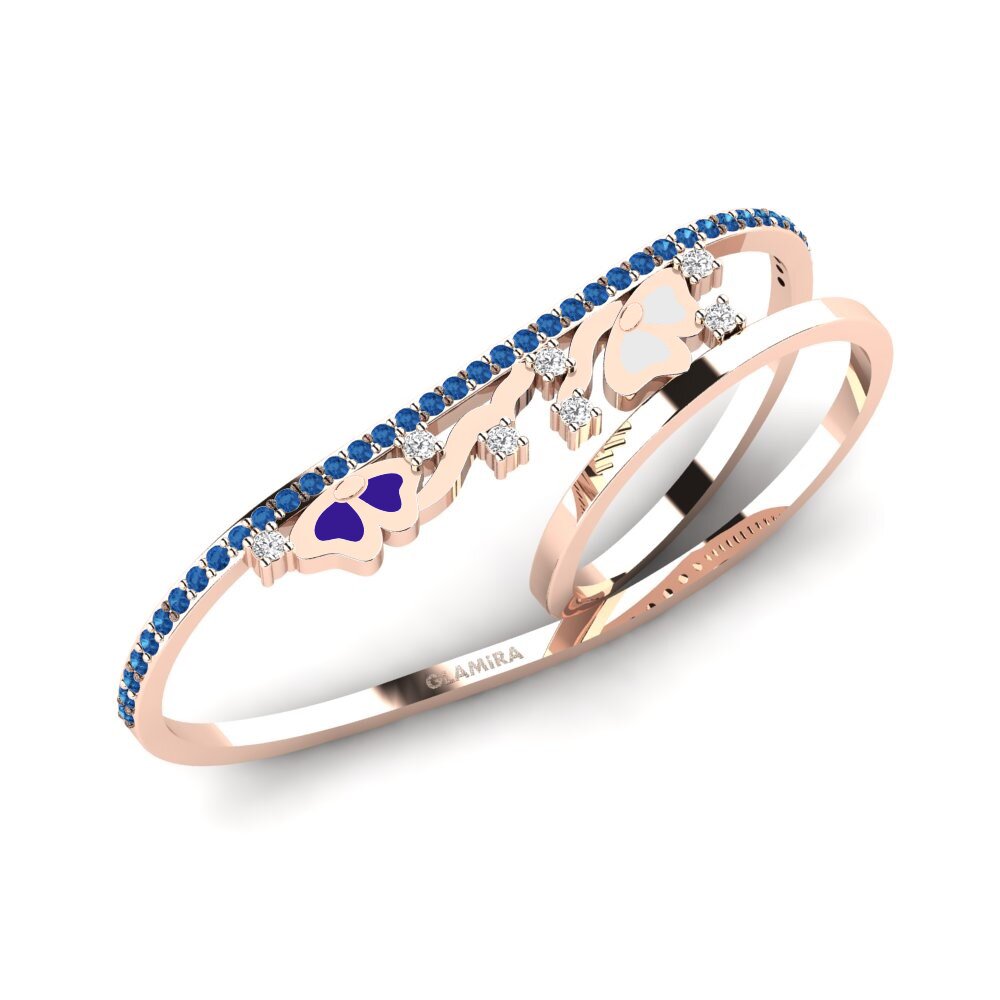 14K Rood Goud Donker Blauwe Zirkoon Ringen Innovator