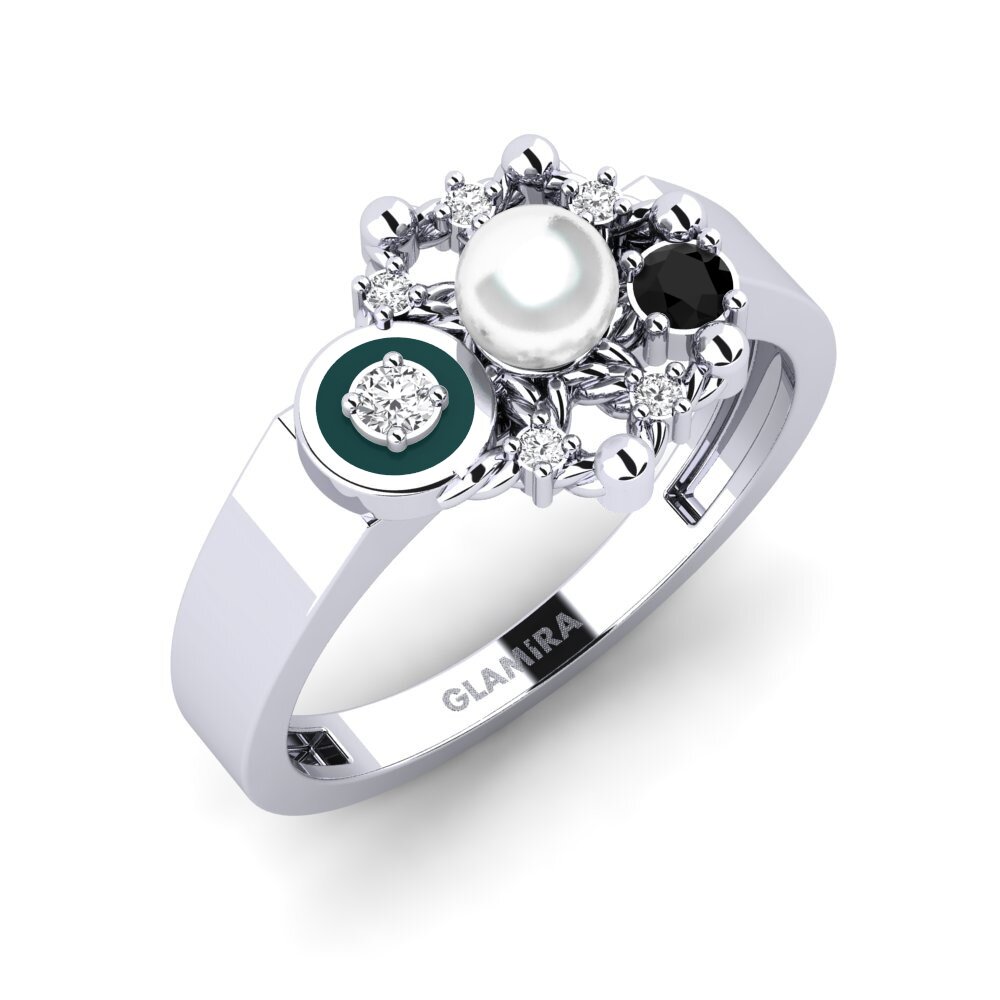 14K Wit Goud Zwarte Saffier Ringen Isherton