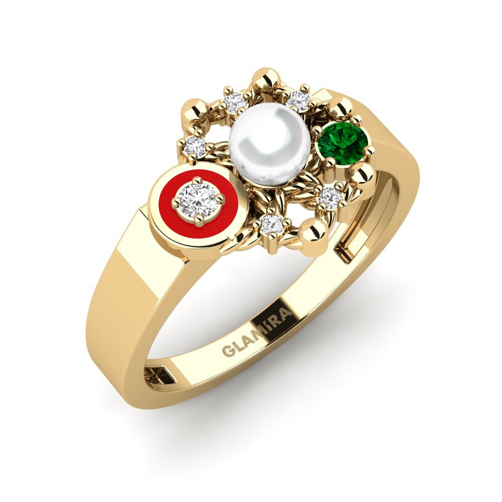 14K Geel Goud Groene Zirkoon Ringen Isherton