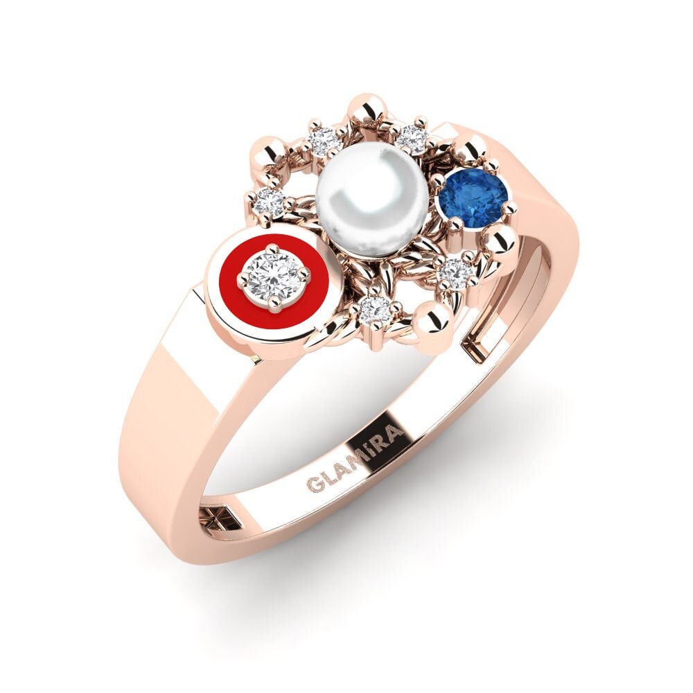 14K Rood Goud Donker Blauwe Zirkoon Ringen Isherton