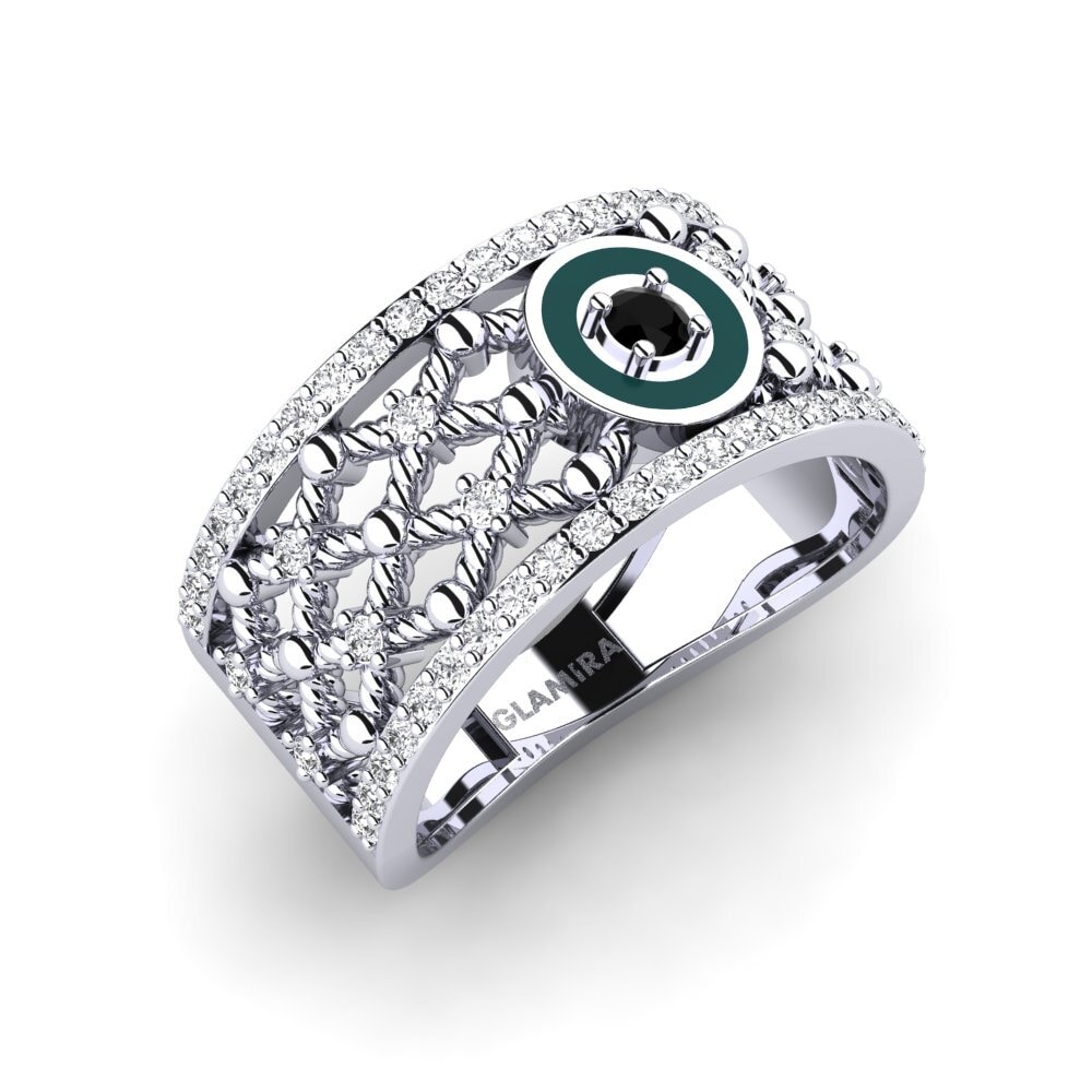 14K Wit Goud Zwarte Saffier Ringen Issano