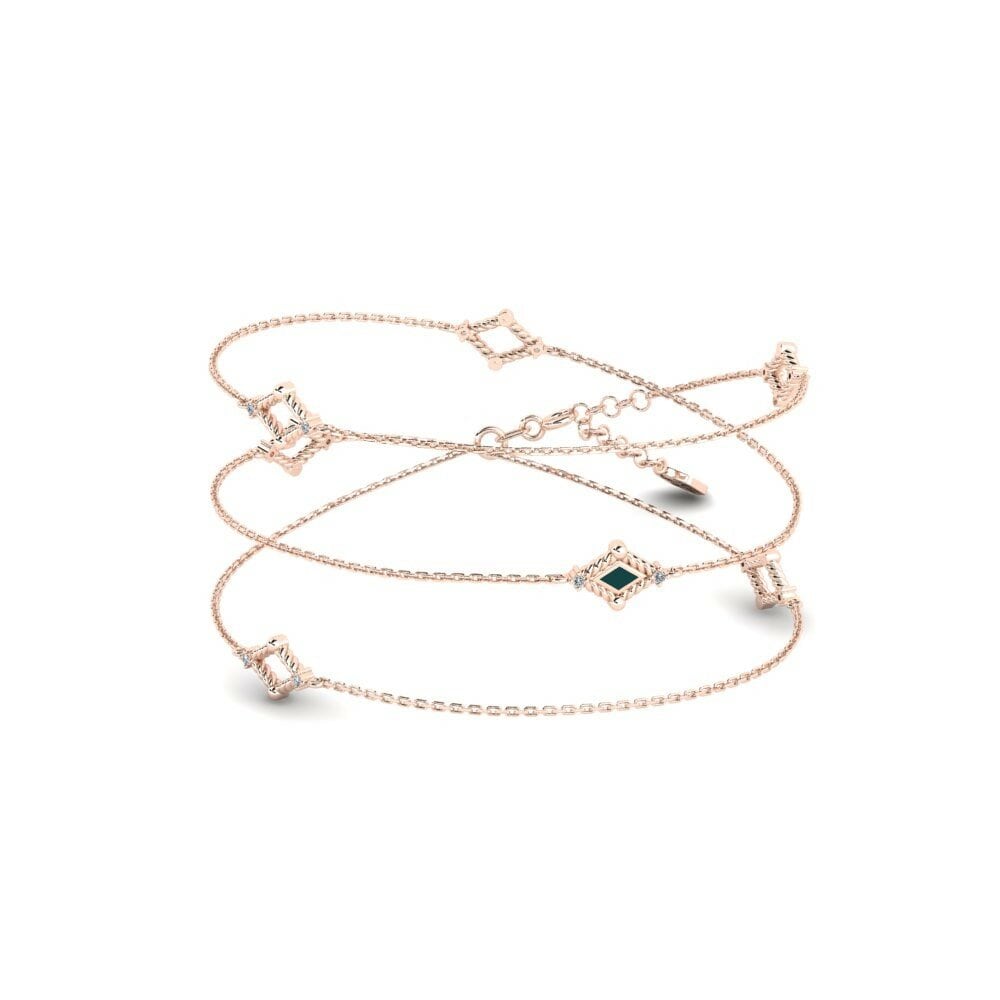 Vàng Hồng 14K Tròn Đá Zirconia Dây chuyền nữ Kitale