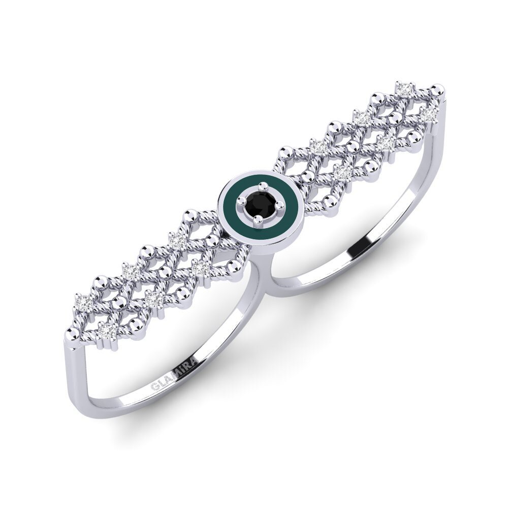 14K Wit Goud Zwarte Saffier Ringen Lacombe