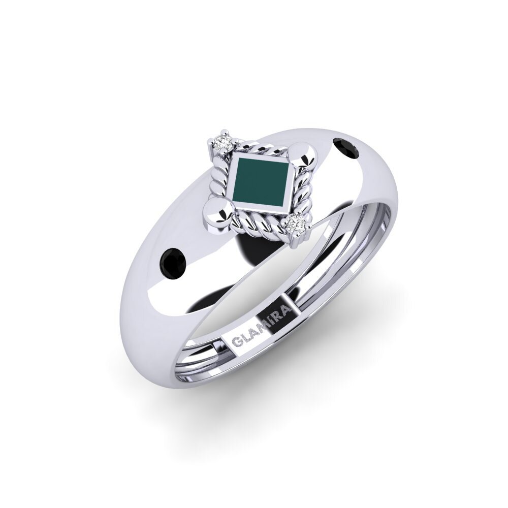14K Wit Goud Zwarte Saffier Ringen Leduc