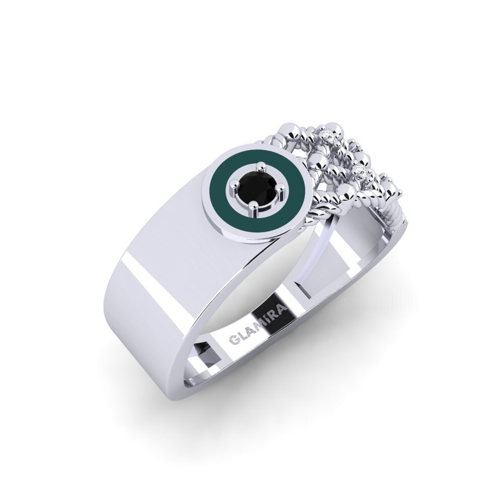 14K Wit Goud Zwarte Saffier Ringen Nakuru
