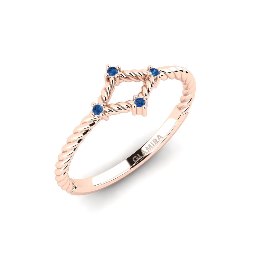 14K Rood Goud Donker Blauwe Zirkoon Ringen Namanga