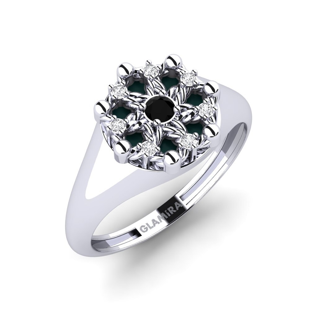 14K Wit Goud Zwarte Saffier Ringen Negril