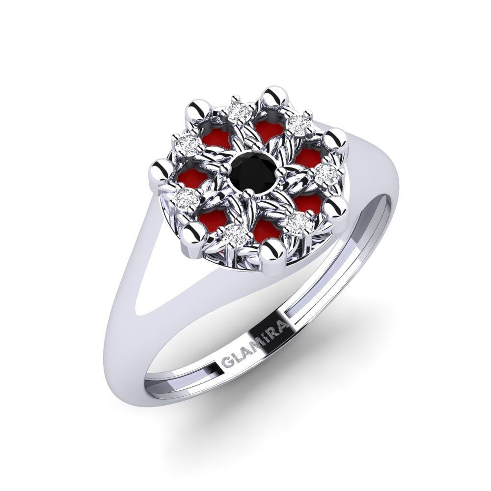 14K Wit Goud Zwarte Saffier Ringen Negril