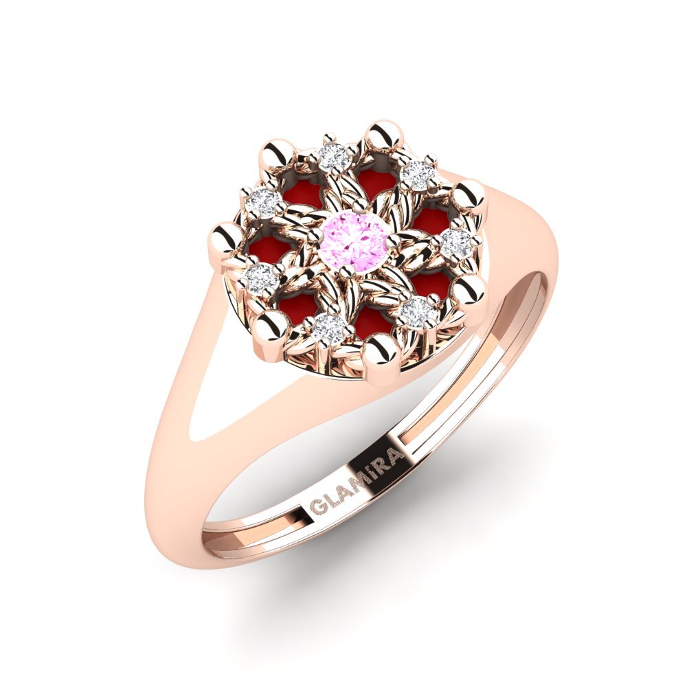 14K Rood Goud Roze Saffier Ringen Negril