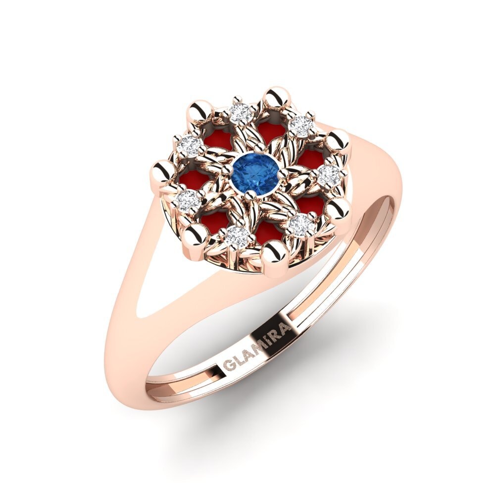 14K Rood Goud Donker Blauwe Zirkoon Ringen Negril