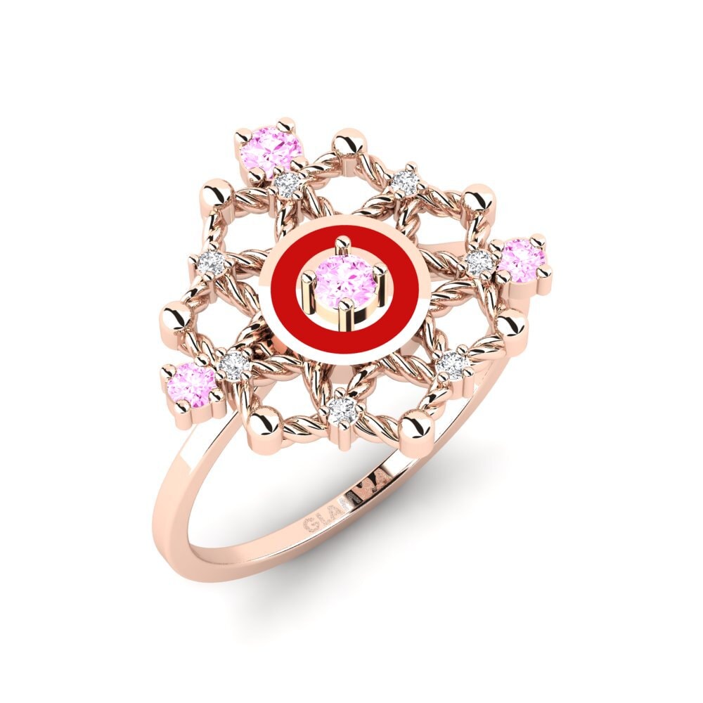 14K Rood Goud Roze Saffier Ringen Sanyang