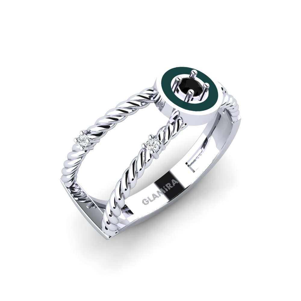 14K Wit Goud Zwarte Saffier Ringen Yambio