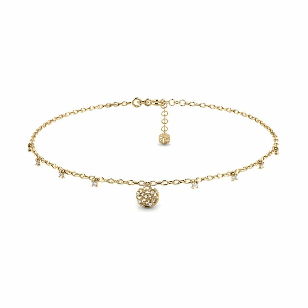 585 Oro Giallo Rotondo Moissanite Cavigliera da donna Epidauros