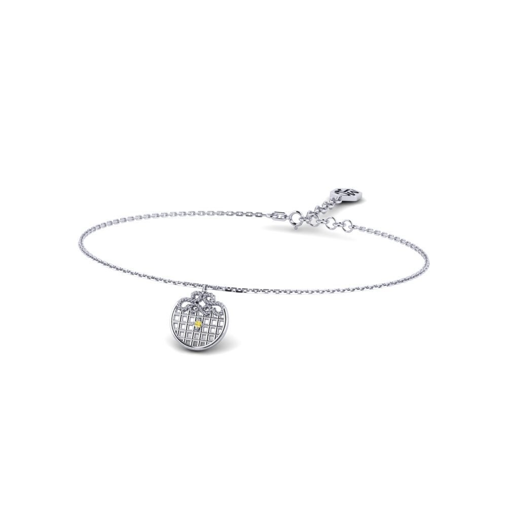 White Silver Yellow Sapphire Women's Bracelet Genesee