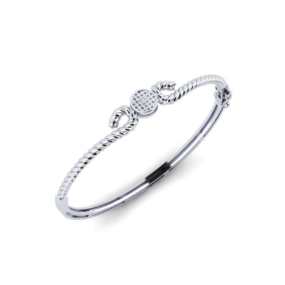 Or Blanc 585 Bracelet jonc femme Killarney