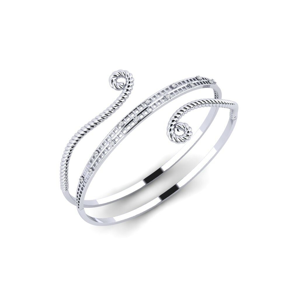 Or Blanc 585 Bracelet jonc femme Killinure