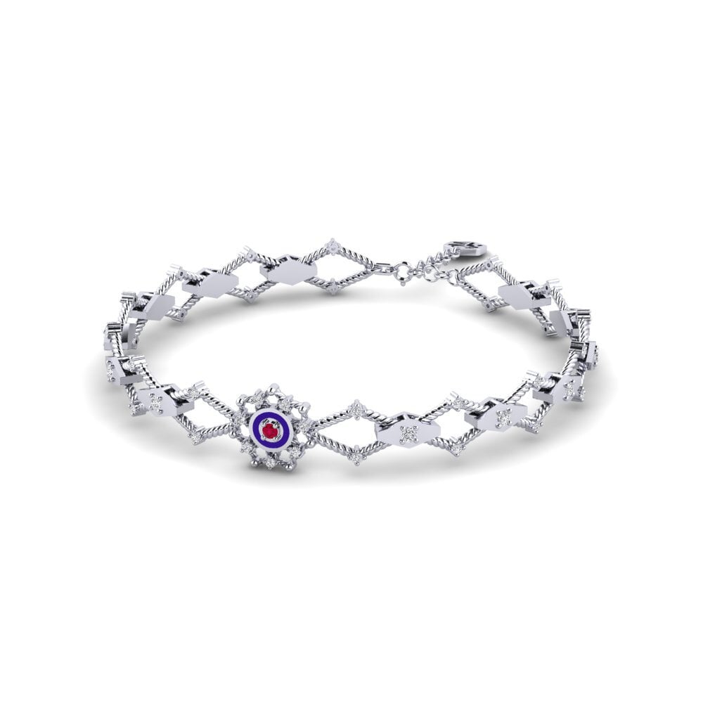 Platine 950 Rubis Bracelet pour femme Lethem