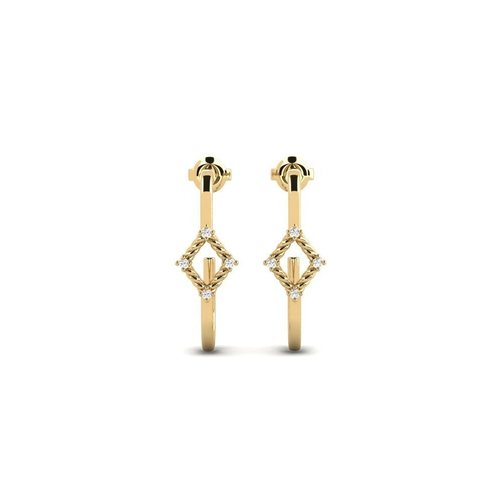 585 Oro Giallo Rotondo Moissanite Orecchino da donna Mombasa
