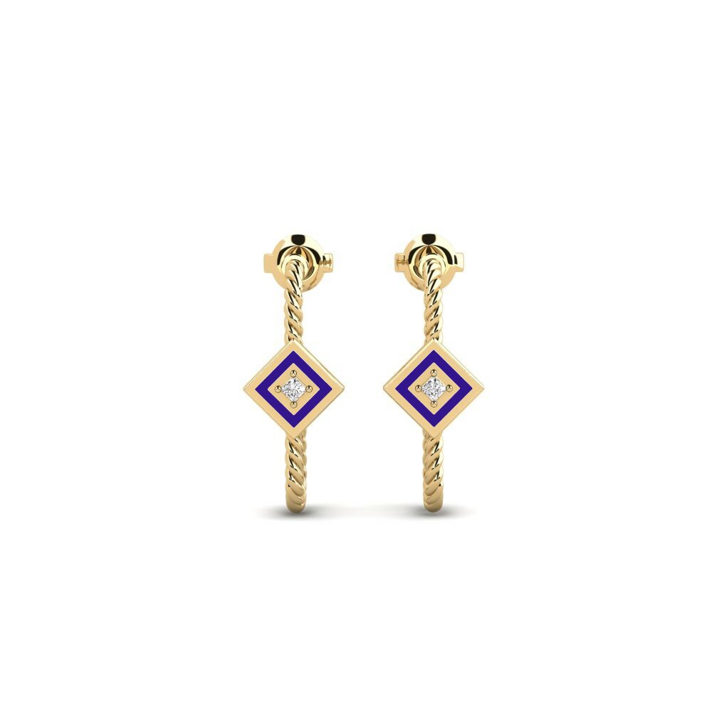 585 Oro Giallo Princess Moissanite Orecchino da donna Moyale