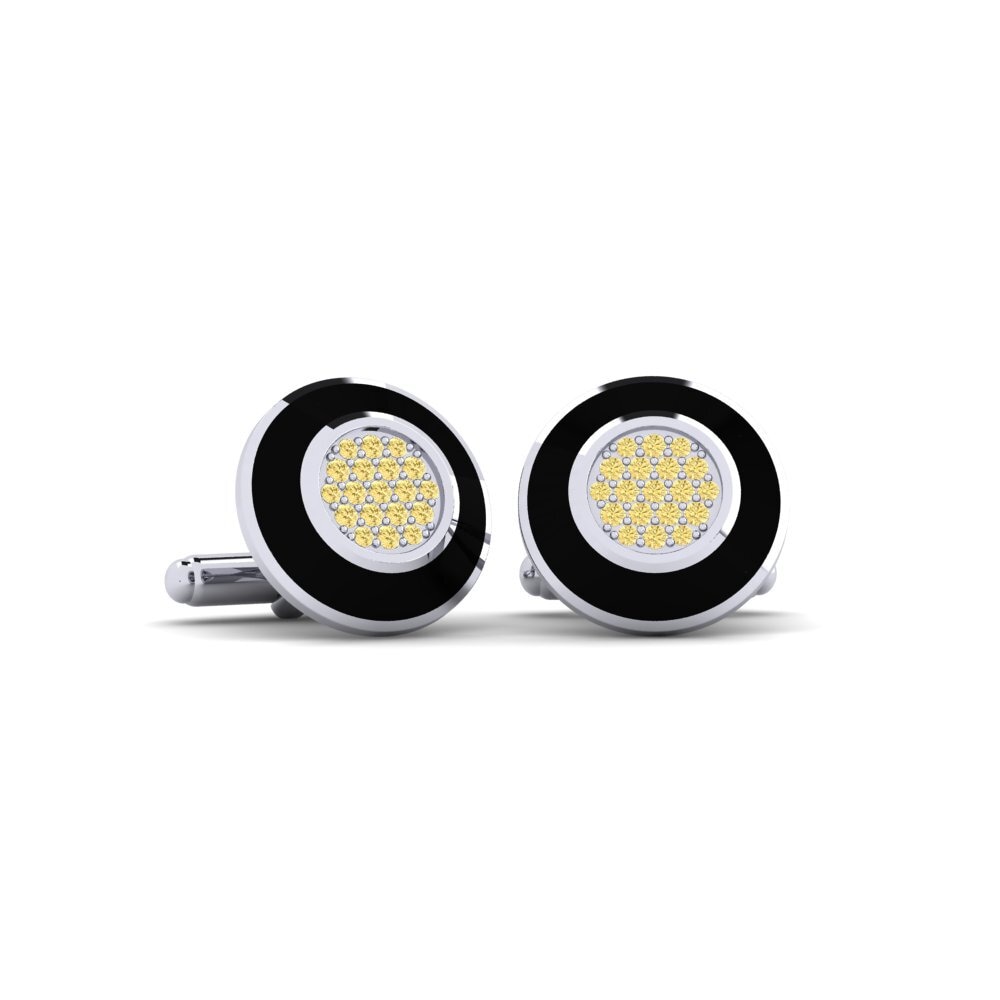 Diamante Amarelo Abotoadura Gice