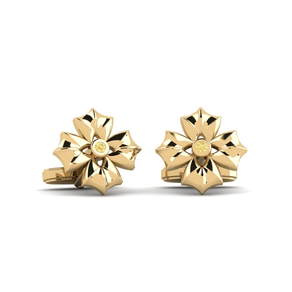 585 Gult Guld Gul Diamant Manchetknap Miceon