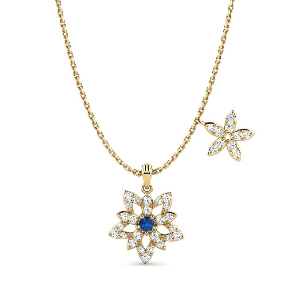 Dark Blue Zirconia Women's Necklace Proche