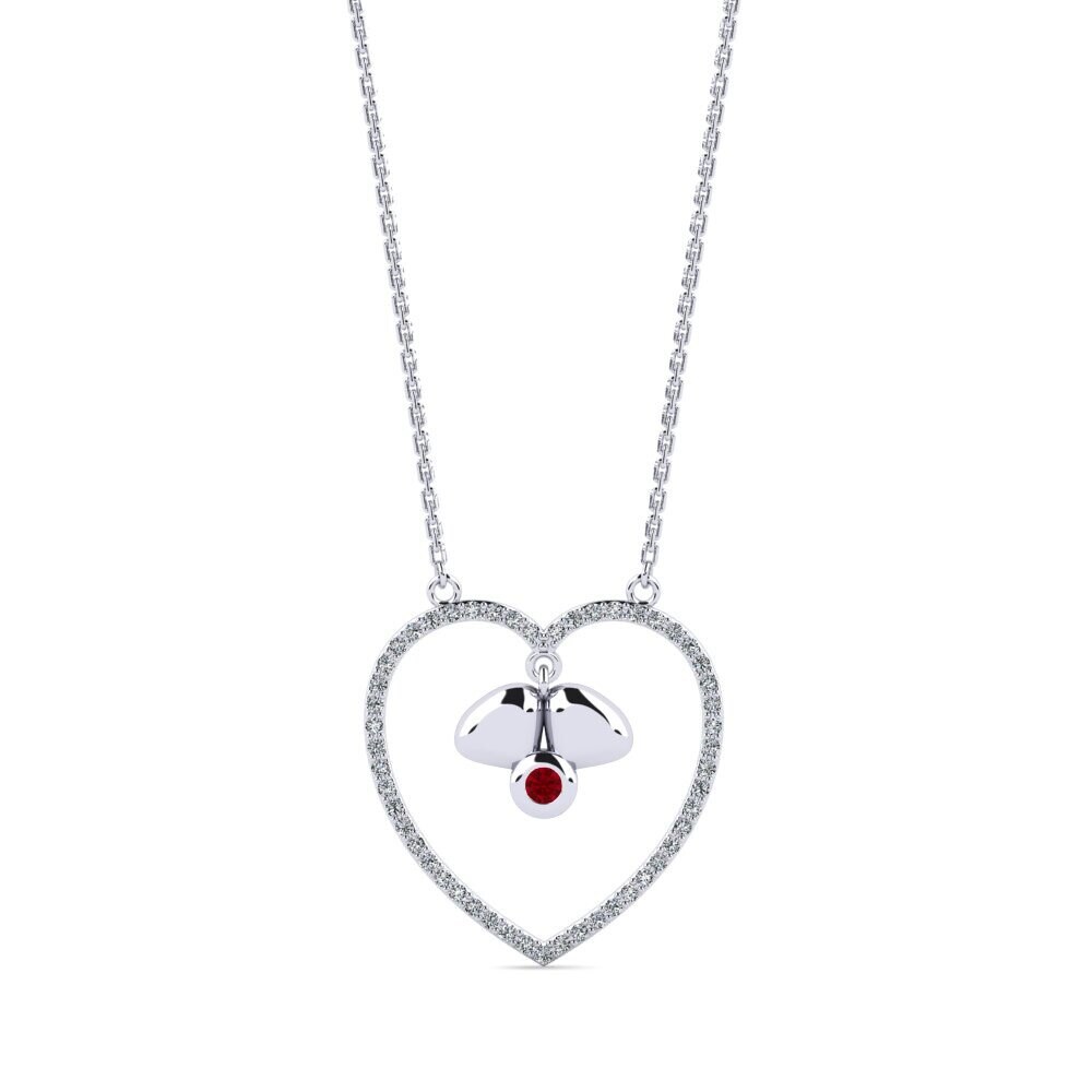 Red Zirconia Women's Necklace Ptotic