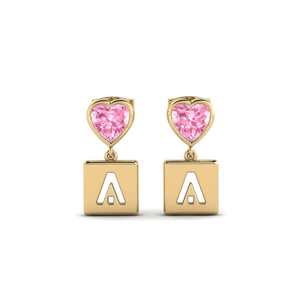 Pink Sapphire Women's Earring Camminare - A