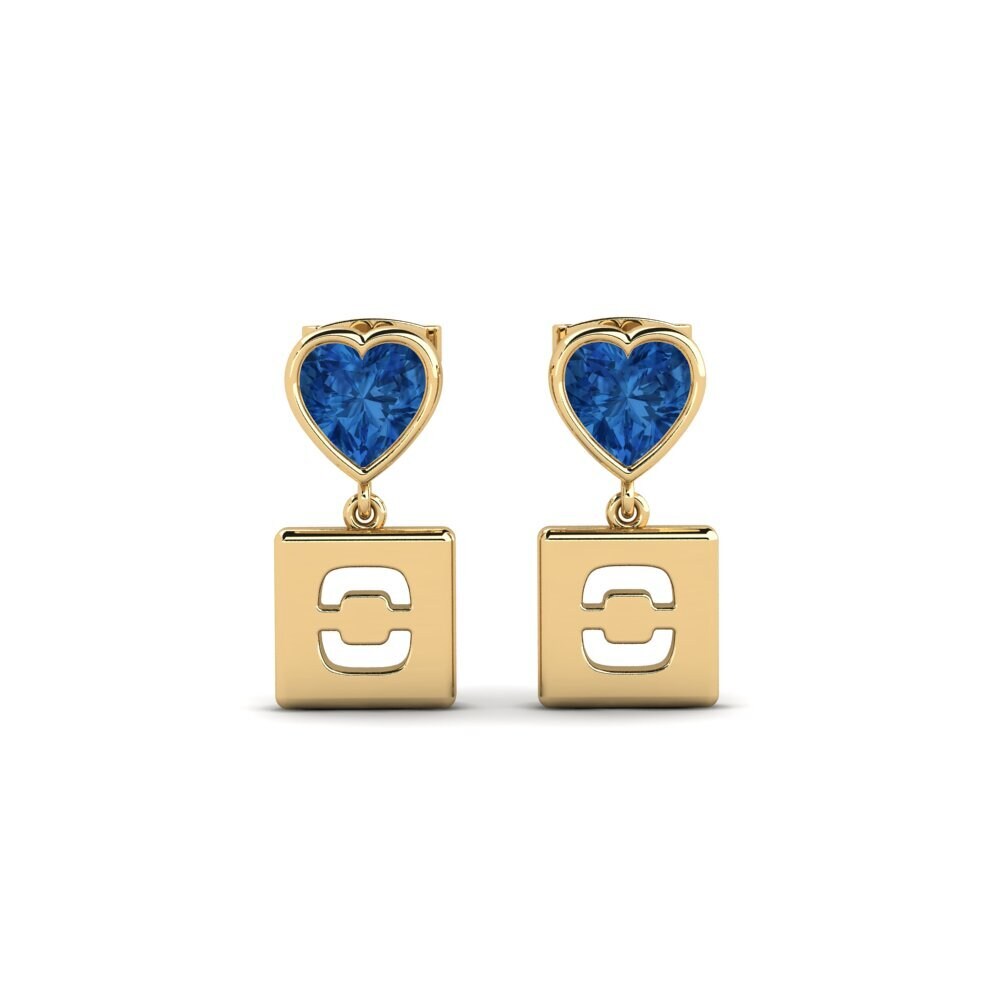 Dark Blue Zirconia Women's Earring Camminare - O