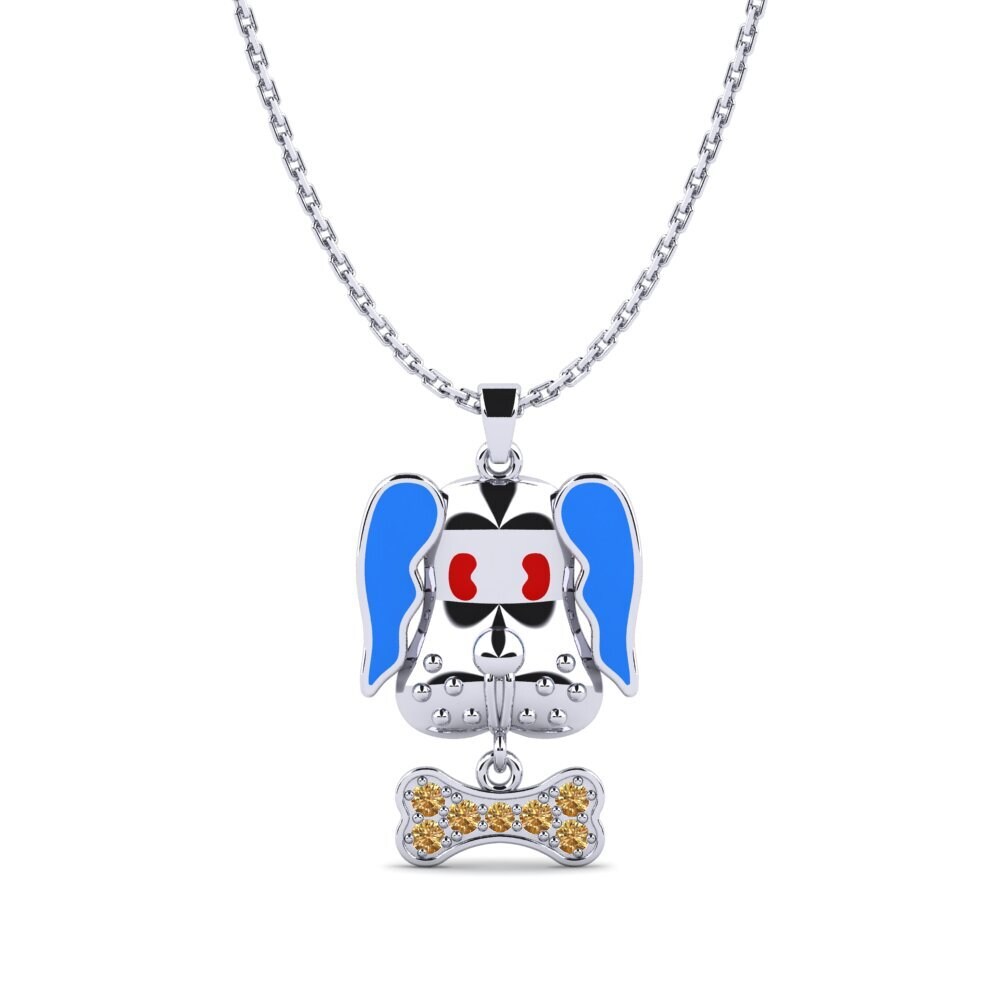 Paladio 950 Diamante Marrón Colgante para Niño Dmunrak