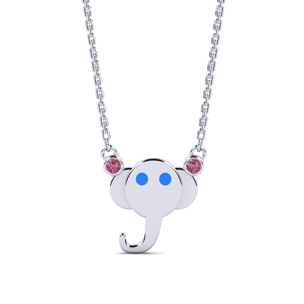 Paladio 950 Rodolita de Granito Collar para Niño Dodo