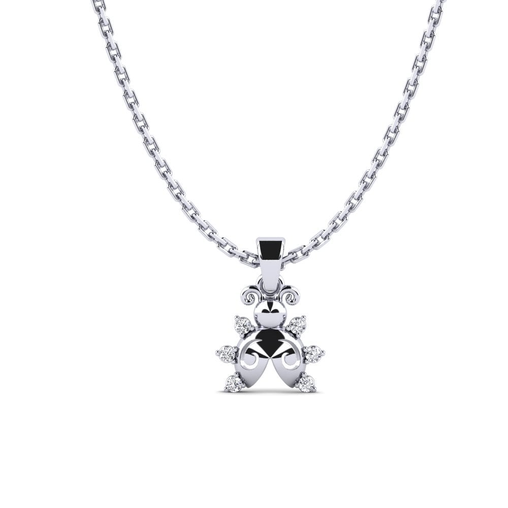 Paladio 950 Diamante Colgante para Niño Ecazo