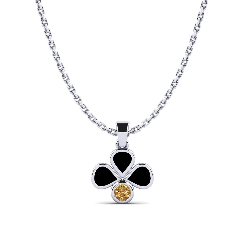 Paladio 950 Diamante Marrón Colgante para Niño Elies