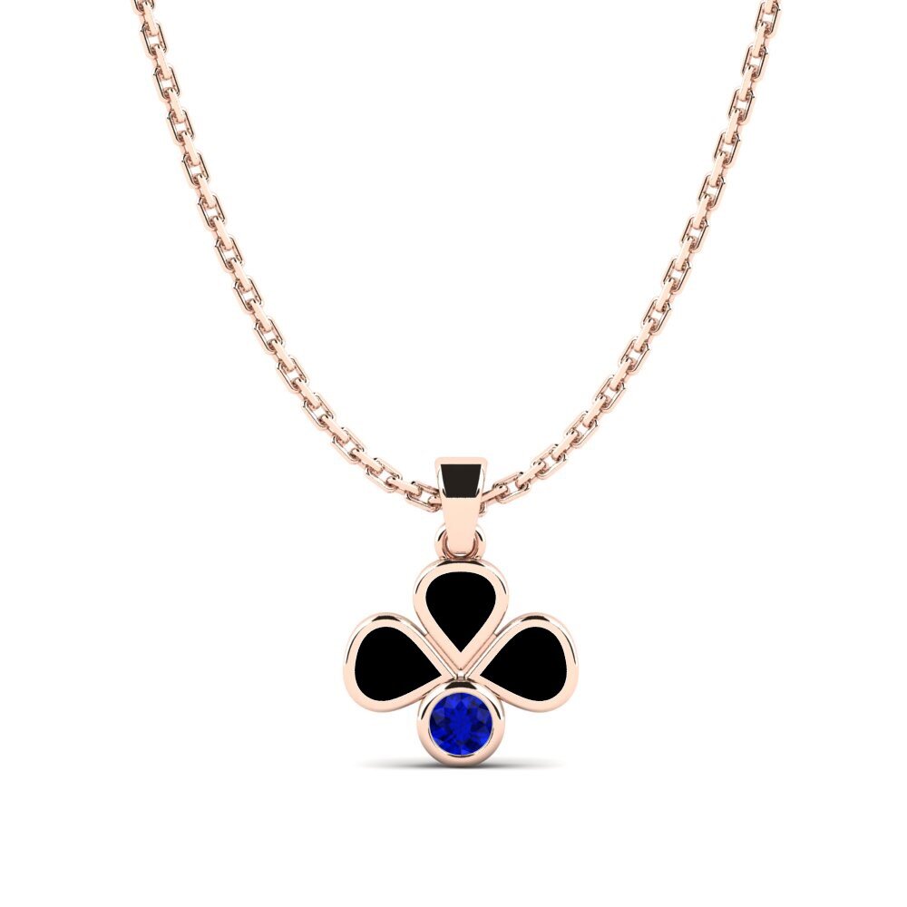 14k Oro Rosa Zafiro Colgante para Niño Elies