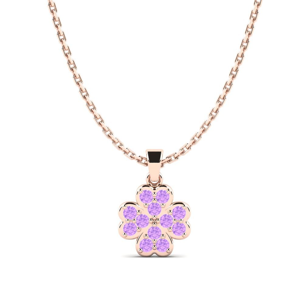 14k Oro Rosa Amatista Colgante para Niño Elst