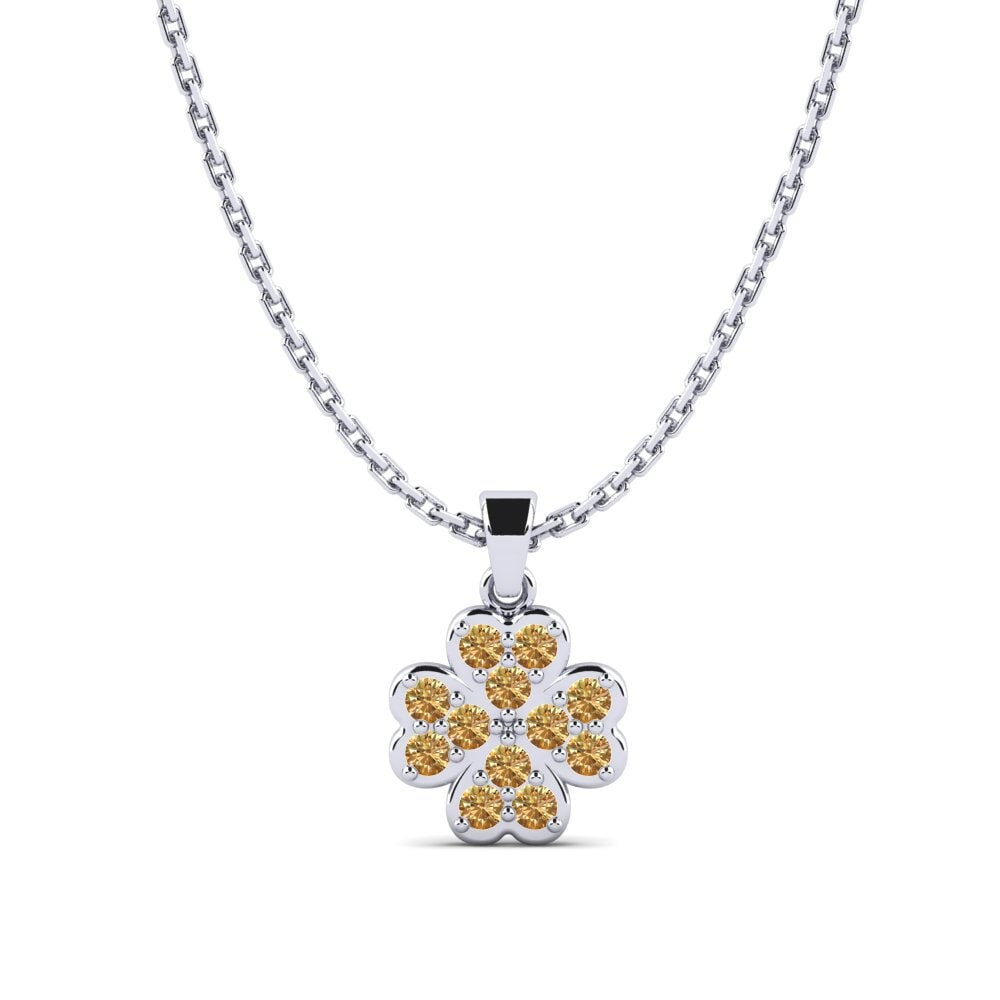 Paladio 950 Diamante Marrón Colgante para Niño Elst