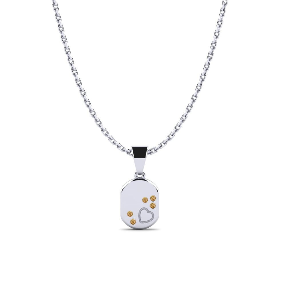 Paladio 950 Diamante Marrón Colgante para Niño Misae