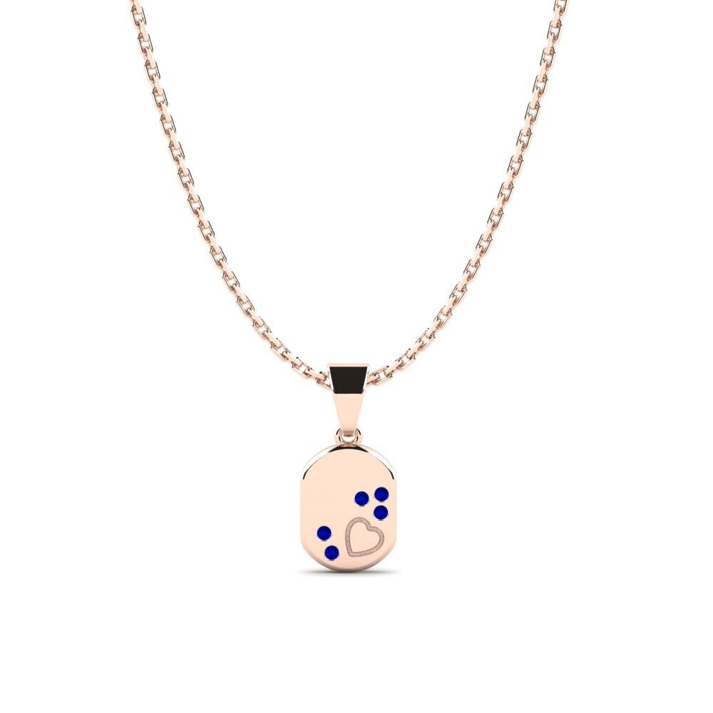 14k Oro Rosa Zafiro Colgante para Niño Misae