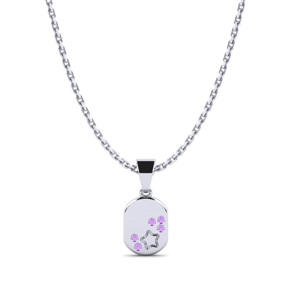 Paladio 950 Amatista Colgante para Niño Ronae