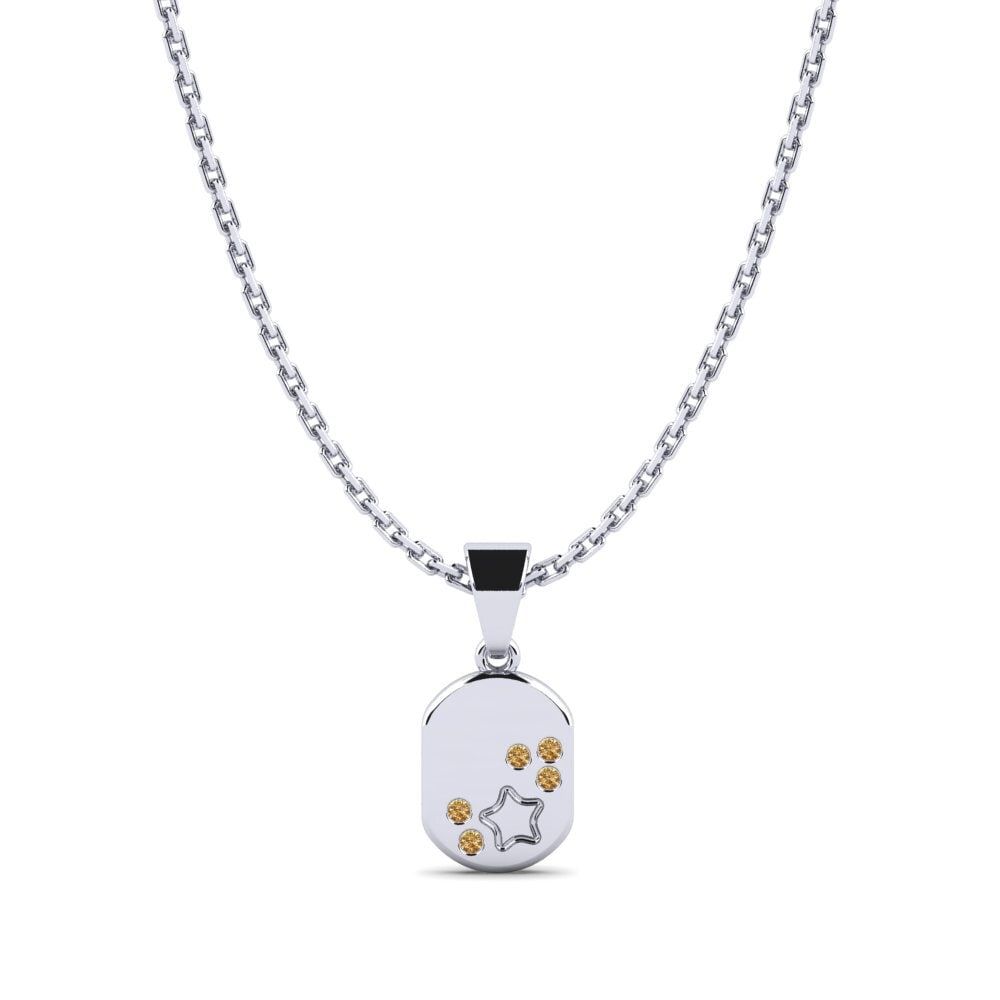 Paladio 950 Diamante Marrón Colgante para Niño Ronae