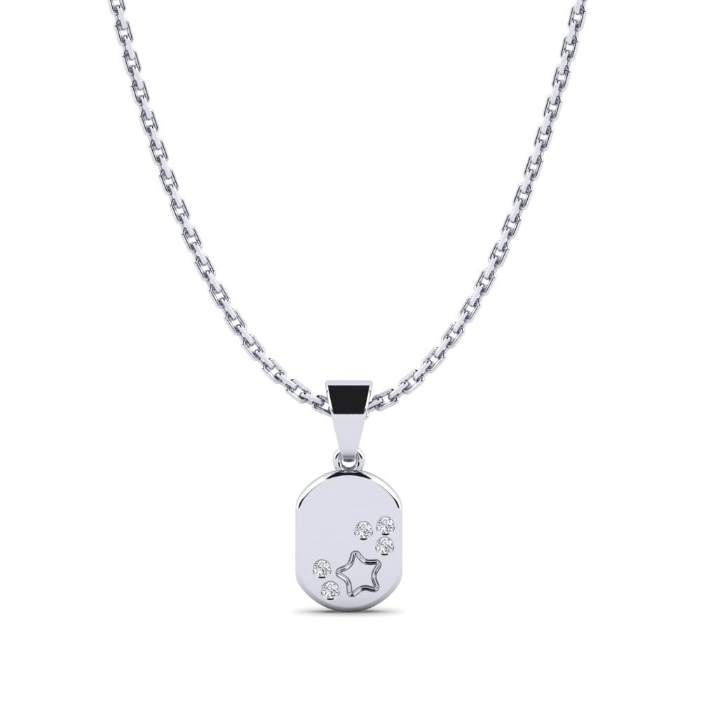 Paladio 950 Diamante Colgante para Niño Ronae
