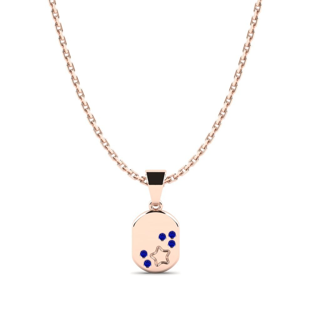 14k Oro Rosa Zafiro Colgante para Niño Ronae