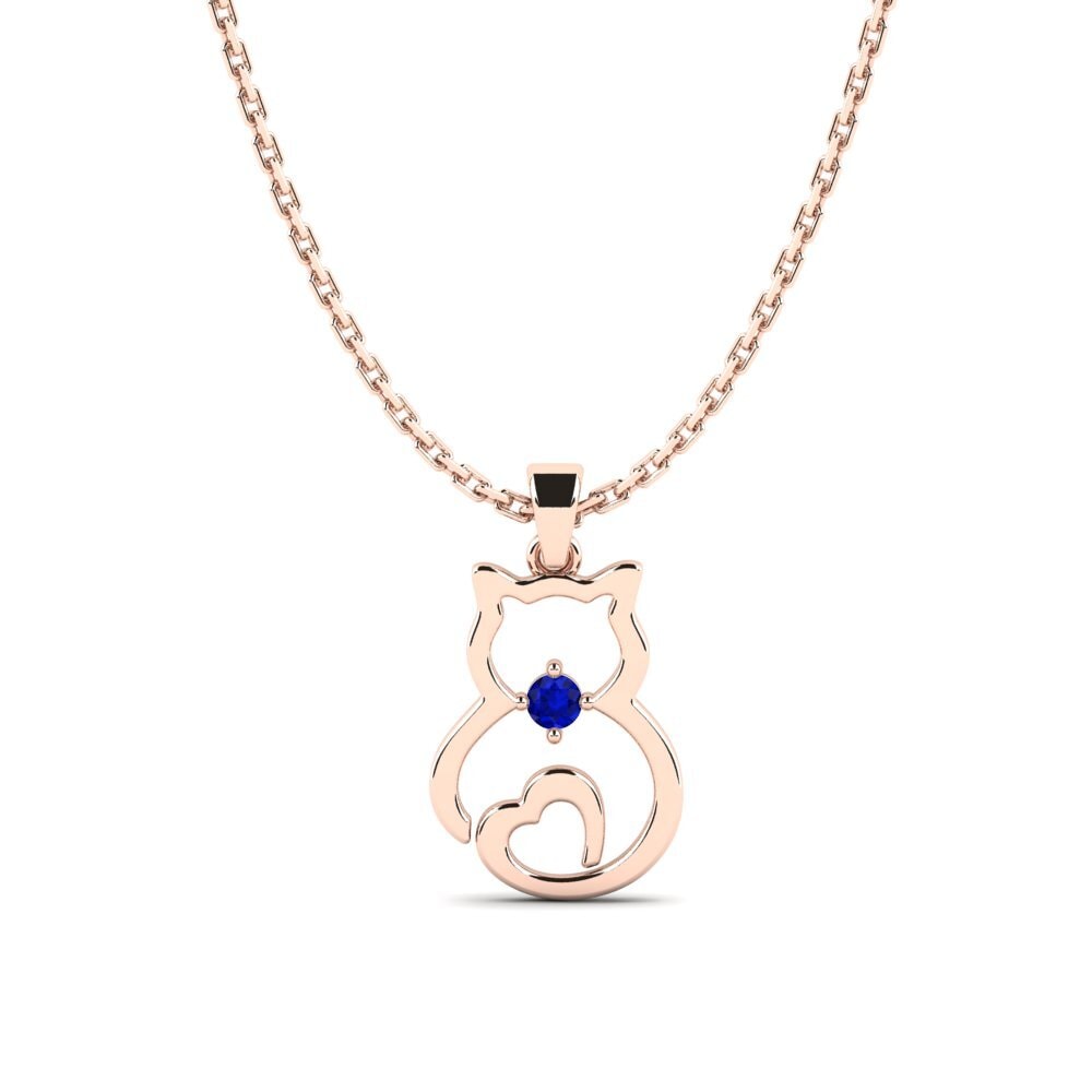14k Oro Rosa Zafiro Colgante para Niño Roomer