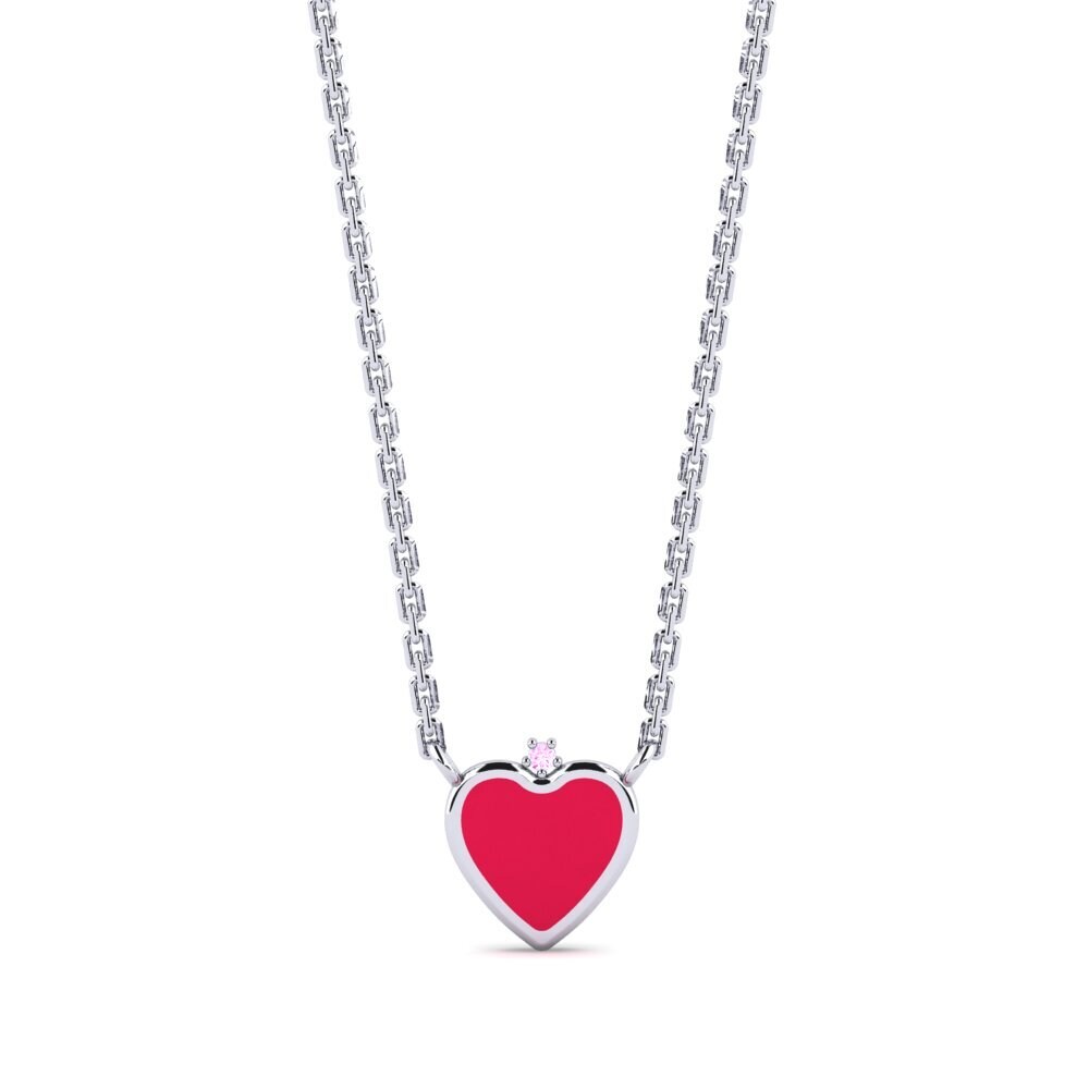 Plata 925 Zafiro Rosado Collar para Niño Smokeho
