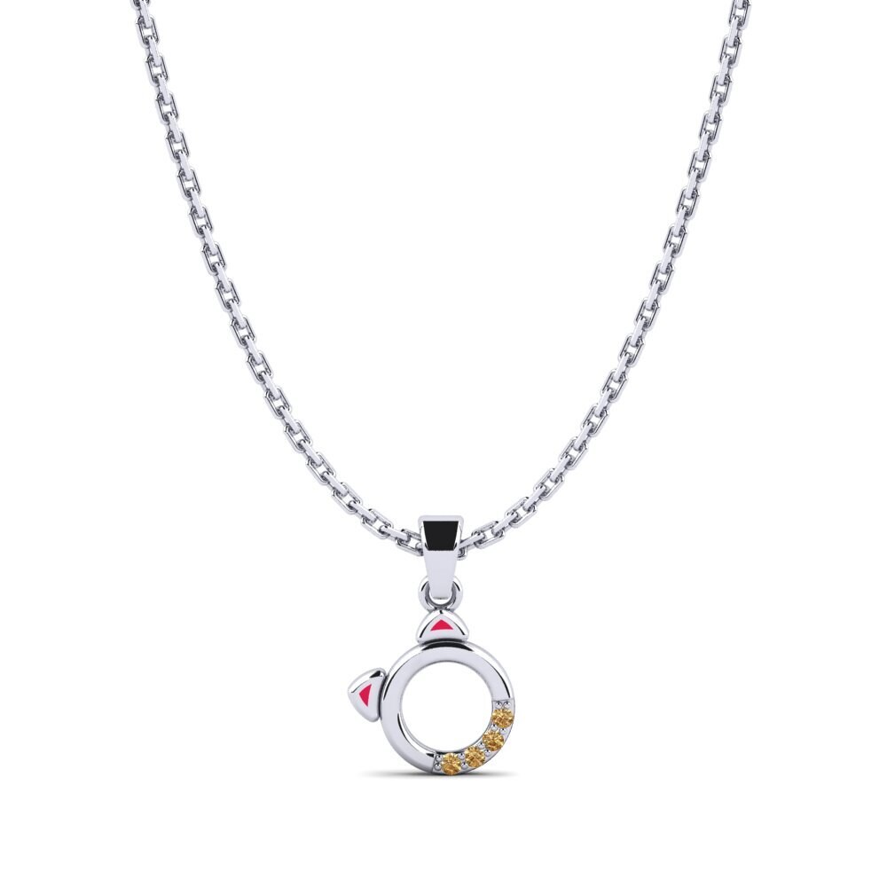 Paladio 950 Diamante Marrón Colgante para Niño Suitor