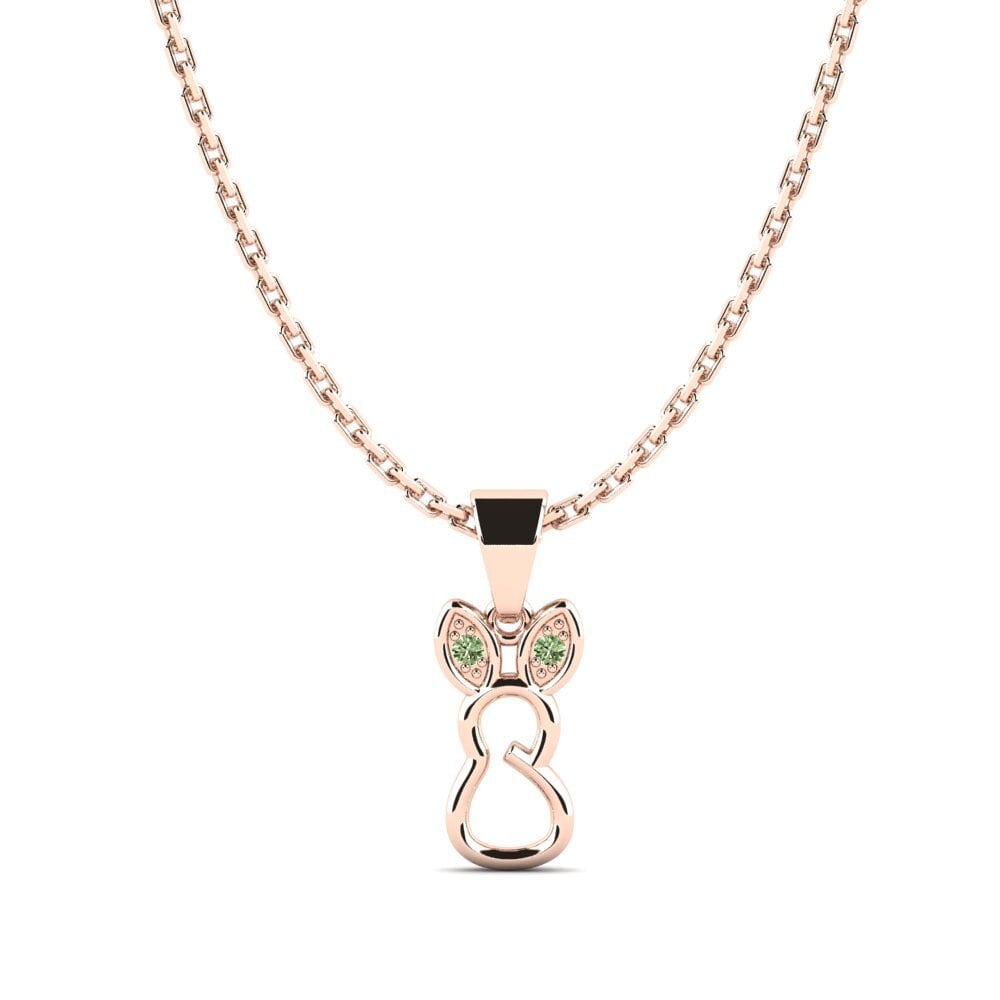 14k Oro Rosa Diamante Verde Colgante para Niño Sutta