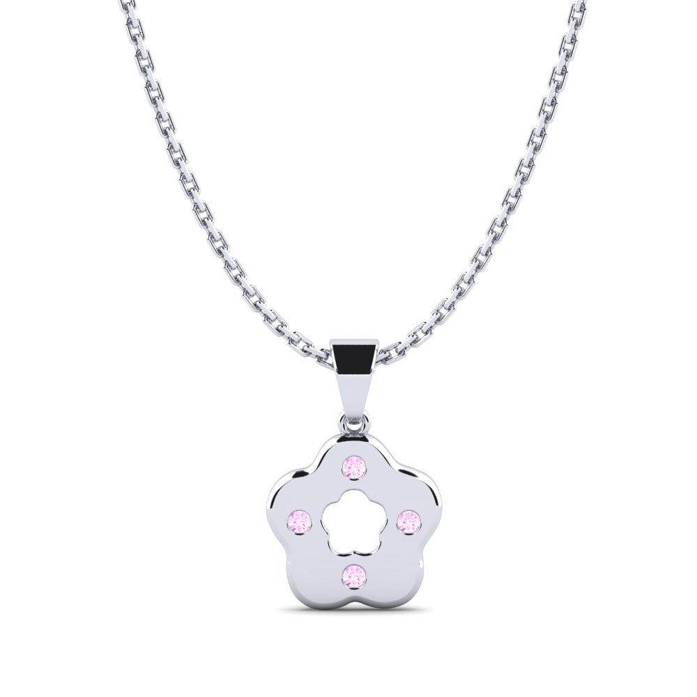 Plata 925 Zafiro Rosado Colgante para Niño Triune