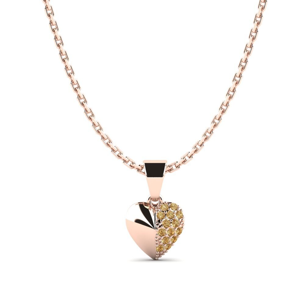 14k Oro Rosa Diamante Marrón Colgante para Niño Tyro