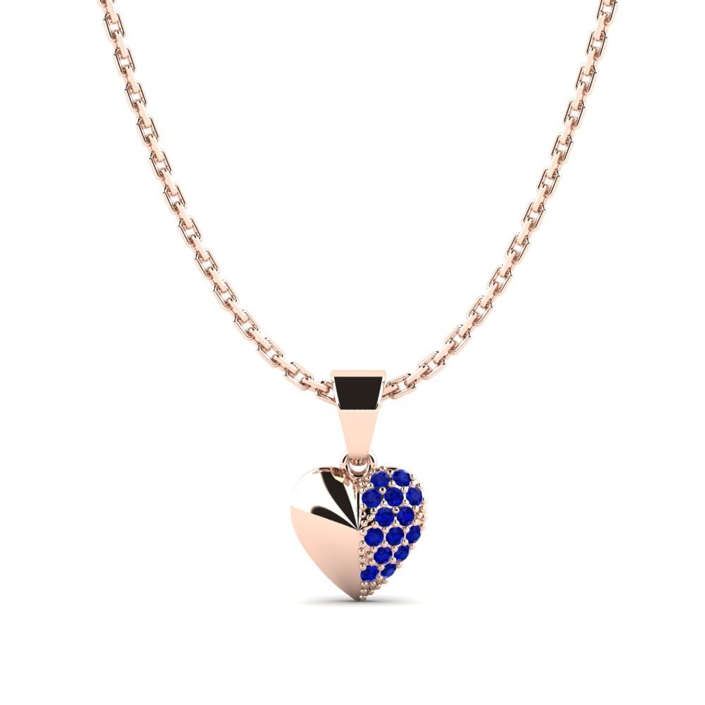 14k Oro Rosa Zafiro Colgante para Niño Tyro
